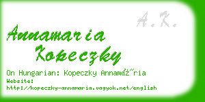 annamaria kopeczky business card